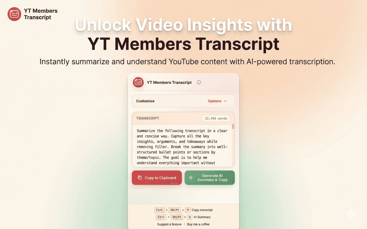 YouTube Member Video Transcripts